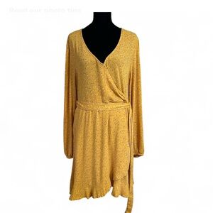 SO Yellow Floral Wrap Dress XXL